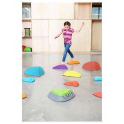 Flodsten og bjergtoppe - Udvikling af balance og koordination - St med 12 dele