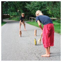 Hjulspil med 2 fangere og 1 hjul