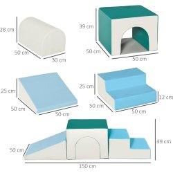 Legest med skumklodser - Tunnel, trappe, kile og bue - 4 dele