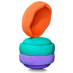 Stabelsten st med 3 sten - Lilla, grn og orange