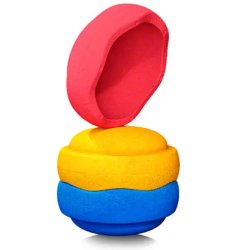 Stabelsten st med 3 sten - Bl, rd og gul