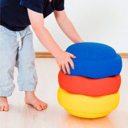 Stabelsten st med 3 sten - Bl, rd og gul