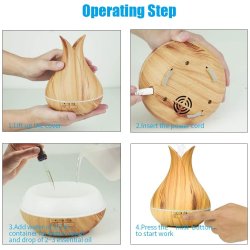 Diffuserlove Aromadiffuser - Lyst trlook - med fjernbetjening