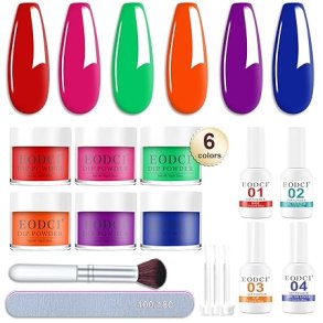EODCI Dipping Powder negle sæt, 6 farver - Neon