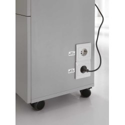 Manicurebord Logika 2 med glasbordplade, skabe, skuffer og udsugning