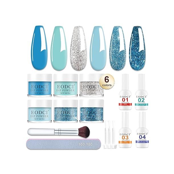 EODCI Dipping Powder negle st, 6 farver - Bl