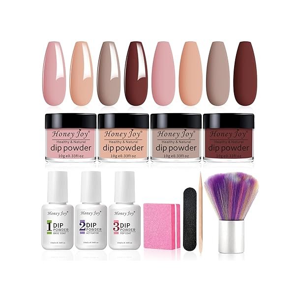 Honey Joy Dipping Powder negle s�t, 4 farver - Jordfarver