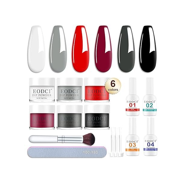 EODCI Dipping Powder negle st, 6 farver - Cherry