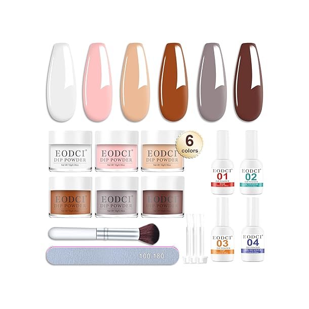 EODCI Dipping Powder negle st, 6 farver - Mocca
