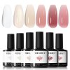 Modelones UV Gel Neglelak, Nude pink og hvid - 6 stk.