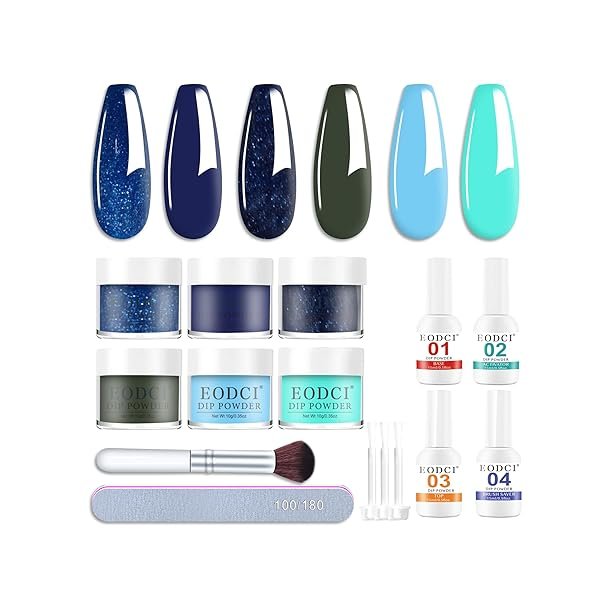 EODCI Dipping Powder negle st, 6 farver - Marinebl