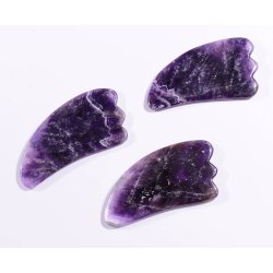 Gua Sha Massageredskab i Ametyst - 11,5 cm.