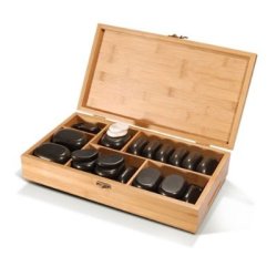 Hot Stone massagest til krop, fdder og ansigt m. 45 sten