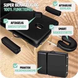 Luksus massagebriks 3 zoner  inkl. hoved- og armsttte - 10 cm. polstring