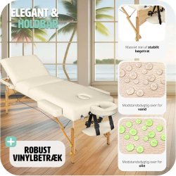 Luksus massagebriks 3 zoner  inkl. hoved- og armsttte - 10 cm. polstring