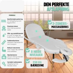 Oval Premium massagebriks 3 zoner inkl. puder, hoved- og armsttte