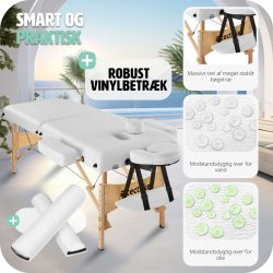 Luksus massagebriks 2 zoner i tr inkl. 2 puder, hoved- og armsttte