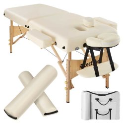 Luksus massagebriks 2 zoner i tr inkl. 2 puder, hoved- og armsttte