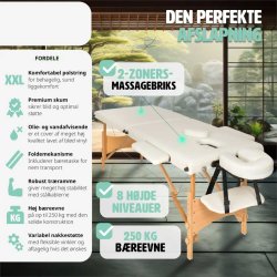 Massagebriks 2 zoner i tr inkl. hoved- og armsttte