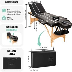 Massagebriks 3 zoner i tr inkl. hoved- og armsttte