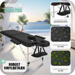 Massagebriks 2 zoner i aluminium inkl. hoved- og armsttte