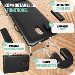 Massagebriks 2 zoner i aluminium inkl. hoved- og armsttte