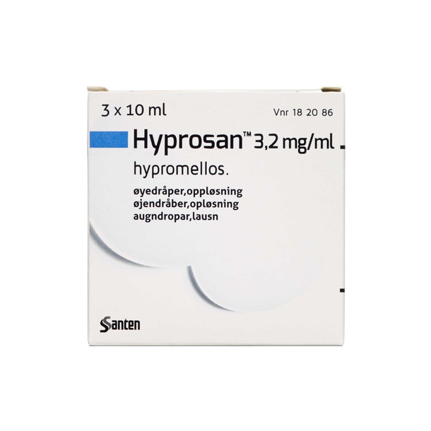 Amerika Virkelig alene Hyprosan 3,2 mg/ml 3x10ml -dråber mod tørre øjne -opløsning.