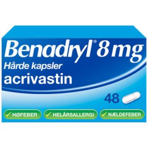 Benadryl 8 mg. - Mod allergi - 48 Kapsler