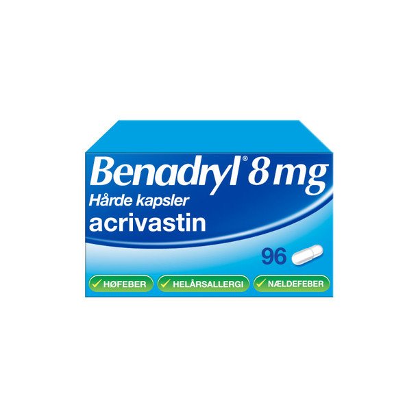 Benadryl 8 mg. - Mod allergi - 96 Kapsler