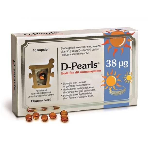 D-Pearls Strk 38 g - Solens Vitamin - 40 stk.