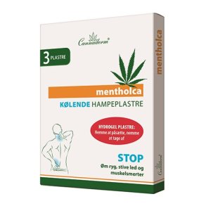 Cannaderm, Mentholca Kølende Hampeplastre 10x14 cm - 3 stk 