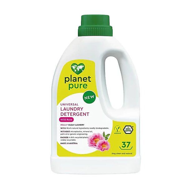 Planet Pure Vaskemiddel med Wild Rose - kologisk og vegansk - 1,5 liter