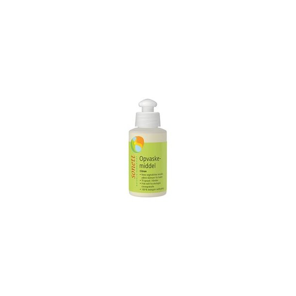 Sonett Opvaskemiddel citron, kologisk - 120 ml.
