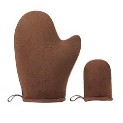 Selvbrunerhandske til ansigt og krop, Brun - 2 dele