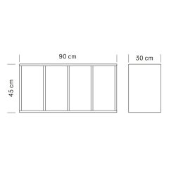 Modula Naturel Vghngt Hylde - 90x30x45 cm. - Neutral