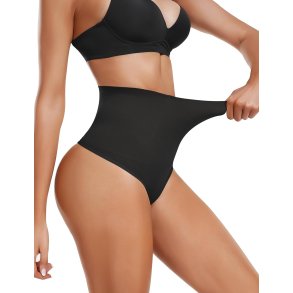 Shaper High Waist Trusser G-streng - Sort