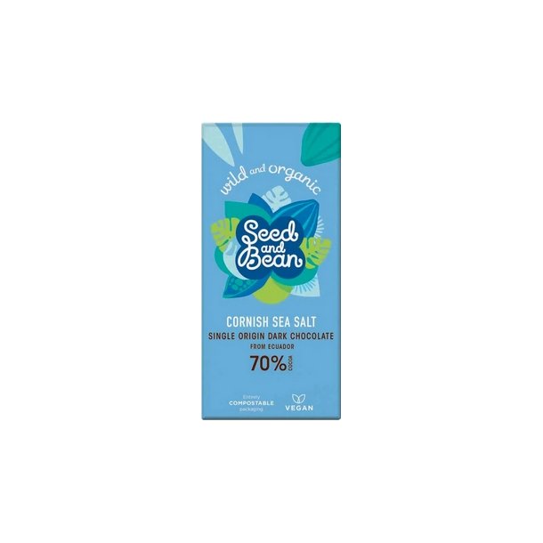 Seed & Bean Mrk Chokolade 70% Havsalt  - 75g