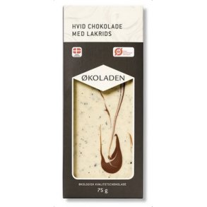 koladen Chokolade hvid lakrids  - 75 g.