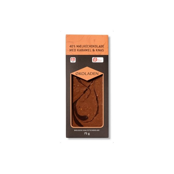 koladen Mlkechokolade Karamel/Knas, kologisk - 75 g.