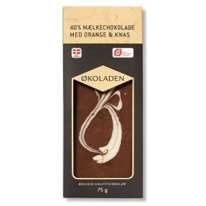 koladen Mlkechokolade Orange/Knas, kologisk - 75 g.