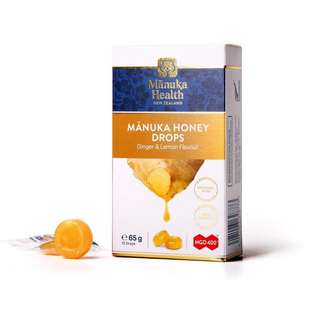 Manuka honning drops Ginger & Lemon  - 65 g.