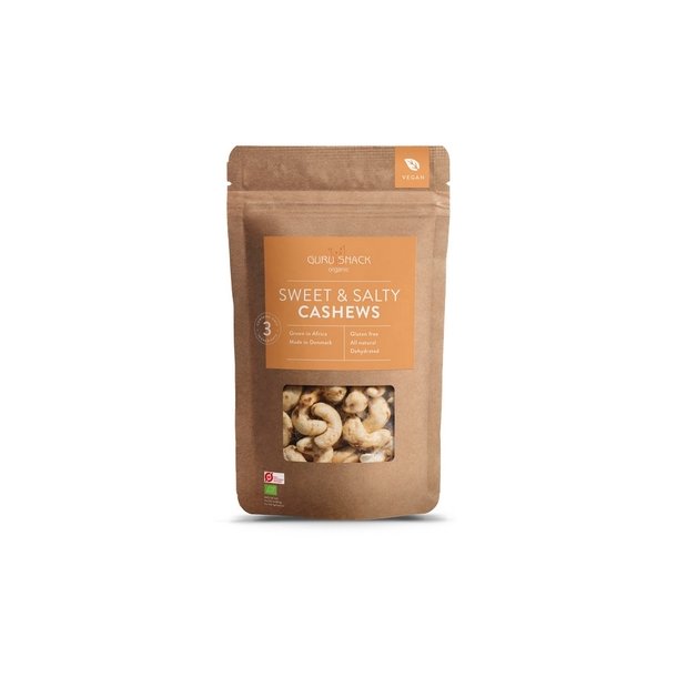 Guru Snack Organic Cashew Sweet &amp; Salty  - 100 g.