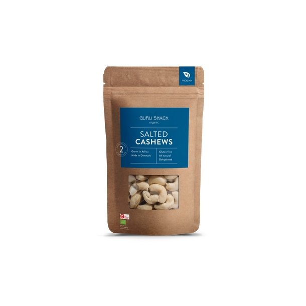 Guru Snack Organic Cashews Salted  - 100 g.