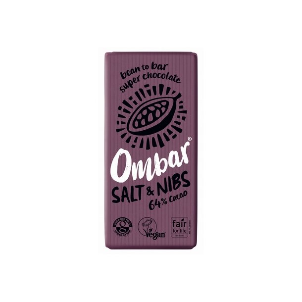 Ombar Salt &amp; kakaonibs 64% kakao � - 70 g.