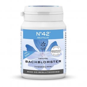 Bachblomster Tyggegummi No. 42 MOD OG BESLUTSOMHED med Blåbærsmag  60 g.