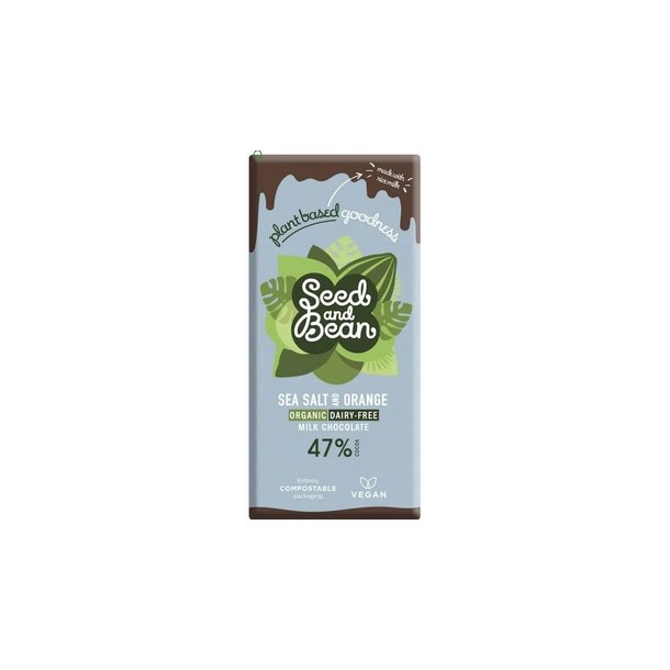 Seed &amp; Bean Chokolade 47% Sea Salt &amp; Orange (plantebaseret) 