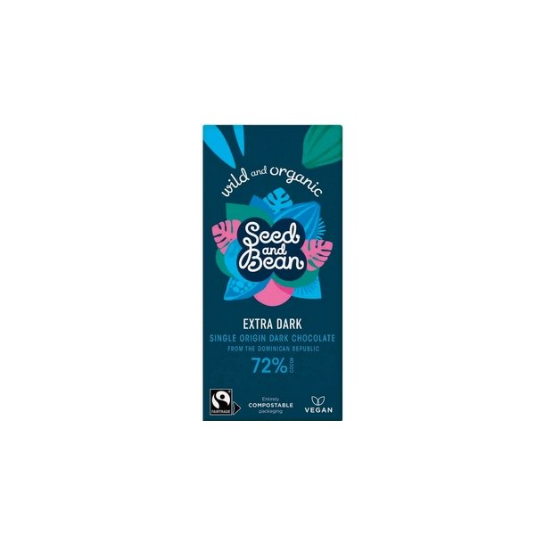 Seed & Bean Mrk chokolade 72%  - 75 g