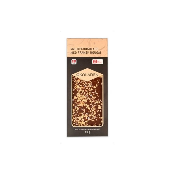 koladen Mlkechokolade m. Fransk Nougat  - 75 g.