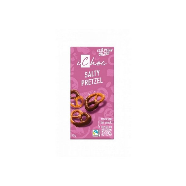 Ichoc Saltet kringle Chokolade  - 80 g.