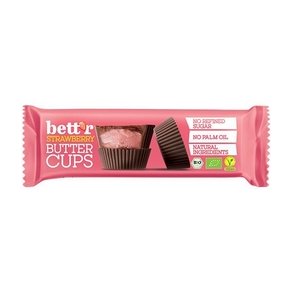 Bett'r Praliner Strawberry Butter Cups � x 4 stk - 39 g.  